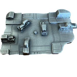 🥳 5/$35! VTG Pewter Art Deco 3D “Traffic Circle” Brooch